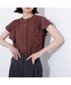 【エヌ ナチュラルビューティーベーシック/N.Natural Beauty basic】のメタルボタンフリルスリーブブラウス 人気、トレンドファッション・服の通販 founy(ファニー) ファッション Fashion レディースファッション Fashion for Women トップス・カットソー Cut & Sew Tops シャツ・ブラウス・オフィスカジュアル Elegant Blouses & Button-Ups ジョーゼット Georgette, Semi-Sheer Fabric スリーブ Sleeve, Long Sleeve / Short Sleeve デニム Denim, Jeans Material フリル Frill, Ruffle フロント Front, Front Design メタル Metal, Metal Parts エレガント 上品 Elegant |ID:prp329100004585198