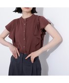 【エヌ ナチュラルビューティーベーシック/N.Natural Beauty basic】のメタルボタンフリルスリーブブラウス 人気、トレンドファッション・服の通販 founy(ファニー) ファッション Fashion レディースファッション Fashion for Women トップス・カットソー Cut & Sew Tops シャツ・ブラウス・オフィスカジュアル Elegant Blouses & Button-Ups ジョーゼット Georgette, Semi-Sheer Fabric スリーブ Sleeve, Long Sleeve / Short Sleeve デニム Denim, Jeans Material フリル Frill, Ruffle フロント Front, Front Design メタル Metal, Metal Parts エレガント 上品 Elegant thumbnail ダークブラウン1|ID: prp329100004585198 ipo3291000000033589293