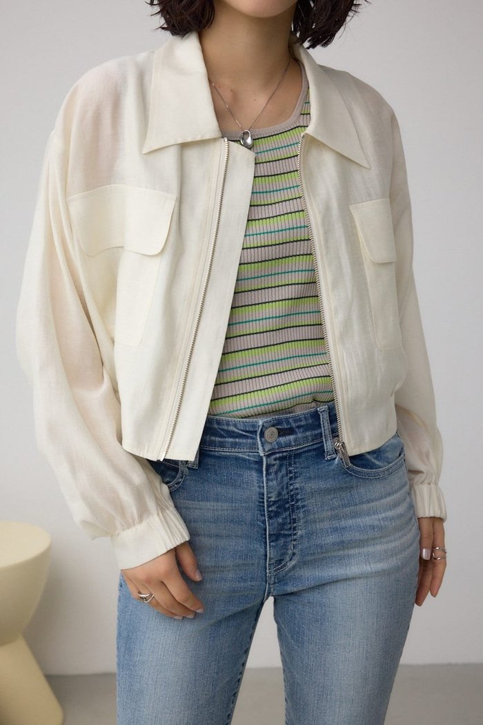 【アズール バイ マウジー/AZUL by moussy】の袖ギャザーショートブルゾン インテリア・キッズ・メンズ・レディースファッション・服の通販 founy(ファニー) https://founy.com/ ファッション Fashion レディースファッション Fashion for Women アウター Coat / Outerwear Collection ブルゾンジャケット・スポーティアウター Blouson Jackets おすすめ Recommended / Our Picks カーゴパンツ Cargo Pants, Utility Pants ギャザー Gathered, Ruffled シアー Sheer, See-Through ジョーゼット Georgette, Semi-Sheer Fabric パッチ Patch, Appliqué ポケット Pocket, Pocket Detail 夏 Summer 春 Spring S/S・春夏 SS, Spring/Summer, Warm Season |ID: prp329100004585224 ipo3291000000032744479