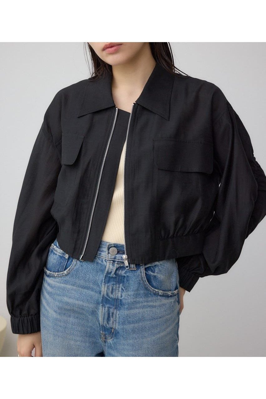 【アズール バイ マウジー/AZUL by moussy】の袖ギャザーショートブルゾン インテリア・キッズ・メンズ・レディースファッション・服の通販 founy(ファニー) 　ファッション　Fashion　レディースファッション　Fashion for Women　アウター　Coat / Outerwear Collection　ブルゾンジャケット・スポーティアウター　Blouson Jackets　おすすめ　Recommended / Our Picks　カーゴパンツ　Cargo Pants, Utility Pants　ギャザー　Gathered, Ruffled　シアー　Sheer, See-Through　ジョーゼット　Georgette, Semi-Sheer Fabric　パッチ　Patch, Appliqué　ポケット　Pocket, Pocket Detail　夏　Summer　春　Spring　S/S・春夏　SS, Spring/Summer, Warm Season　BLK|ID: prp329100004585224 ipo3291000000032744481