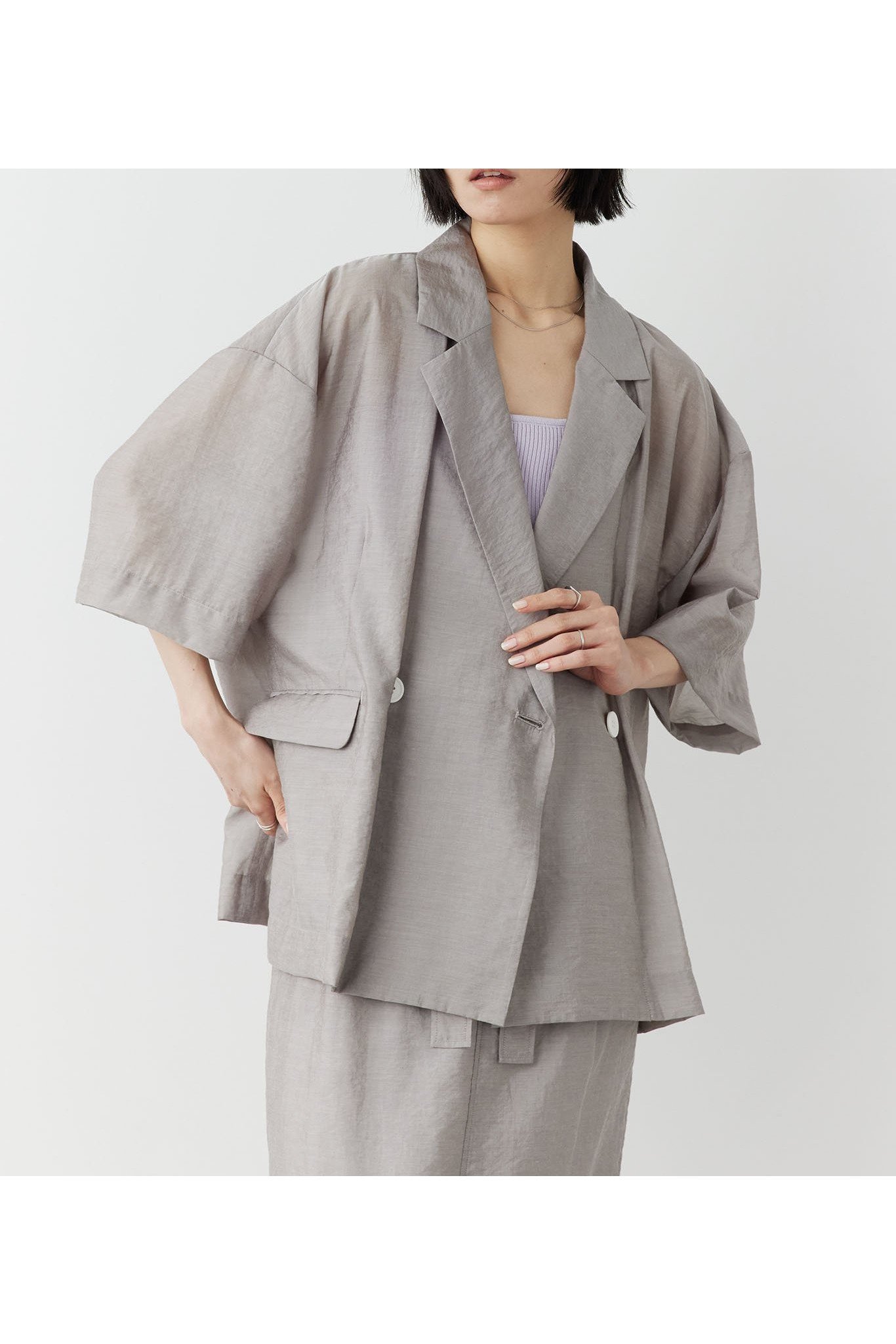 【その他のブランド/Other】のシアボリュームジャケット インテリア・キッズ・メンズ・レディースファッション・服の通販 founy(ファニー) 　ファッション　Fashion　レディースファッション　Fashion for Women　アウター　Coat / Outerwear Collection　レディースジャケット・軽アウター　Jackets　シンプル　Simple, Minimal　ジャケット　Jacket, Outerwear　夏　Summer　グレー|ID: prp329100004585248 ipo3291000000032511054