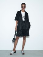 【テチチ/Te chichi】のリネンブレンドハーフスリーブジャケット(セットアップ可)《2025summer catalog item》 ブラック|ID: prp329100004585249 ipo3291000000032511060
