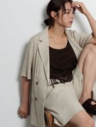 【テチチ/Te chichi】のリネンブレンドハーフスリーブジャケット(セットアップ可)《2025summer catalog item》 ベージュ|ID: prp329100004585249 ipo3291000000032511061