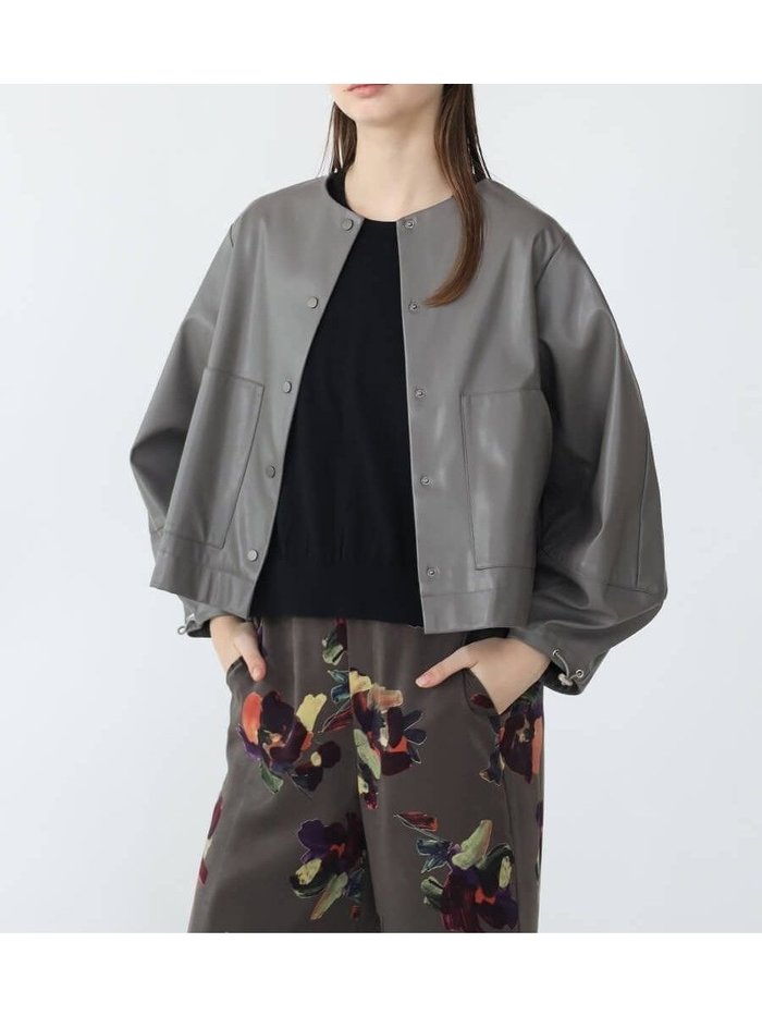 【ラシュッド/LASUD】のエコレザーノーカラーブルゾン インテリア・キッズ・メンズ・レディースファッション・服の通販 founy(ファニー) https://founy.com/ ファッション Fashion レディースファッション Fashion for Women アウター Coat / Outerwear Collection ブルゾンジャケット・スポーティアウター Blouson Jackets コラボ Collaboration, Collab コンパクト Compact, Small Size 軽量 Lightweight, Ultra Light スリーブ Sleeve, Long Sleeve / Short Sleeve ダブル Double, Double-Breasted バランス Balance, Style Balance おすすめ Recommended / Our Picks エレガント 上品 Elegant |ID: prp329100004585252 ipo3291000000032511074