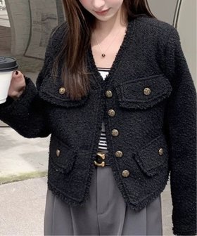 【チェルカ/CERCA】のMEMECLE/ノーカラー ツイードジャケット 人気、トレンドファッション・服の通販 founy(ファニー) ファッション Fashion レディースファッション Ladies' Fashion Online アウター Coat Outerwear ジャケット Jackets おすすめ Recommend ジャケット Jacket スラックス Slacks ツイード Tweed デニム Denim フォーマル Formal エレガント 上品 Elegant |ID:prp329100004585258