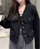 【チェルカ/CERCA】のMEMECLE/ノーカラー ツイードジャケット 人気、トレンドファッション・服の通販 founy(ファニー) ファッション Fashion レディースファッション Fashion for Women アウター Coat / Outerwear Collection レディースジャケット・軽アウター Jackets おすすめ Recommended / Our Picks ジャケット Jacket, Outerwear スラックス Slacks, Dress Pants ツイード Twill, Twill Weave デニム Denim, Jeans Material フォーマル Formal, Dressy エレガント 上品 Elegant thumbnail ブラック|ID: prp329100004585258 ipo3291000000032511116