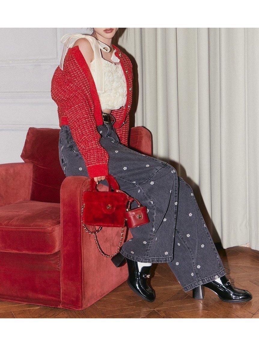 【リリーブラウン/Lily Brown】の【WEB限定】【LILY BROWN×MARY QUANT】デイジー柄ワイドデニムパンツ インテリア・キッズ・メンズ・レディースファッション・服の通販 founy(ファニー) 　ファッション　Fashion　レディースファッション　WOMEN　パンツ　Pants　デニムパンツ　Denim Pants　BLK[009]|ID: prp329100004585268 ipo3291000000032511232