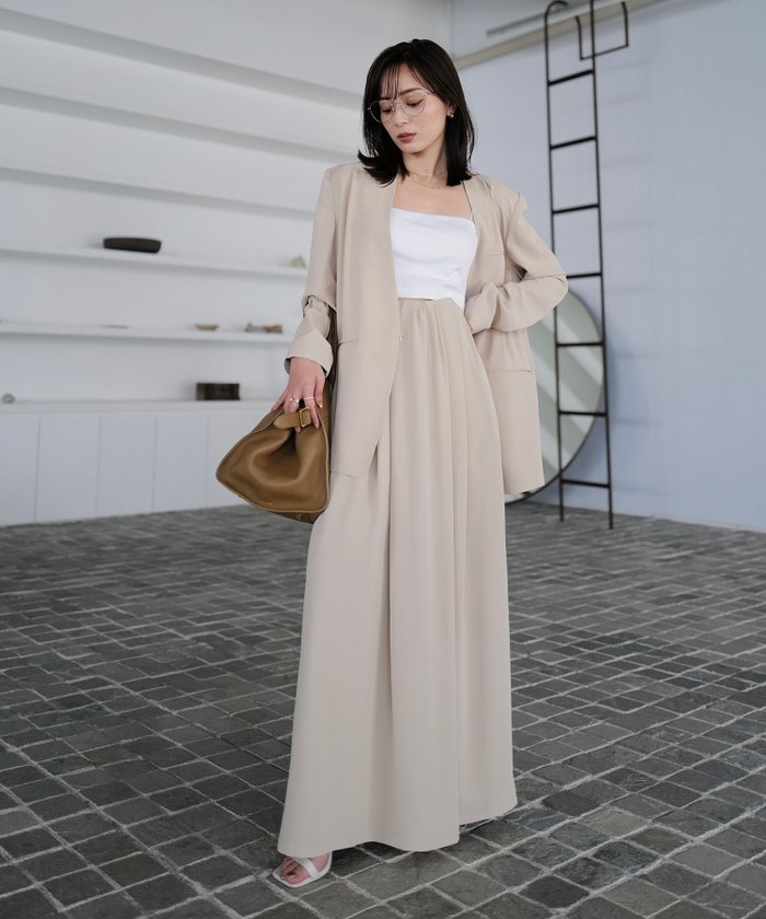 【アニュアンス/anuans】のライトダブルサテンハイウエストパンツ インテリア・キッズ・メンズ・レディースファッション・服の通販 founy(ファニー) https://founy.com/ ファッション Fashion レディースファッション Fashion for Women パンツ Pants & Trousers サテン Satin, Glossy Fabric ダブル Double, Double-Breasted 夏 Summer |ID: prp329100004585280 ipo3291000000032734863