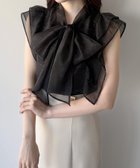 【ジュノア/JUNOAH】のmipiarl ノースリーブボウタイワッシャーシアーブラウス ブラック|ID: prp329100004585738 ipo3291000000032691026