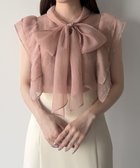【ジュノア/JUNOAH】のmipiarl ノースリーブボウタイワッシャーシアーブラウス ピンクベージュ|ID: prp329100004585738 ipo3291000000032691032