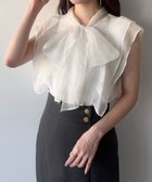 【ジュノア/JUNOAH】のmipiarl ノースリーブボウタイワッシャーシアーブラウス ホワイト|ID: prp329100004585738 ipo3291000000032691033