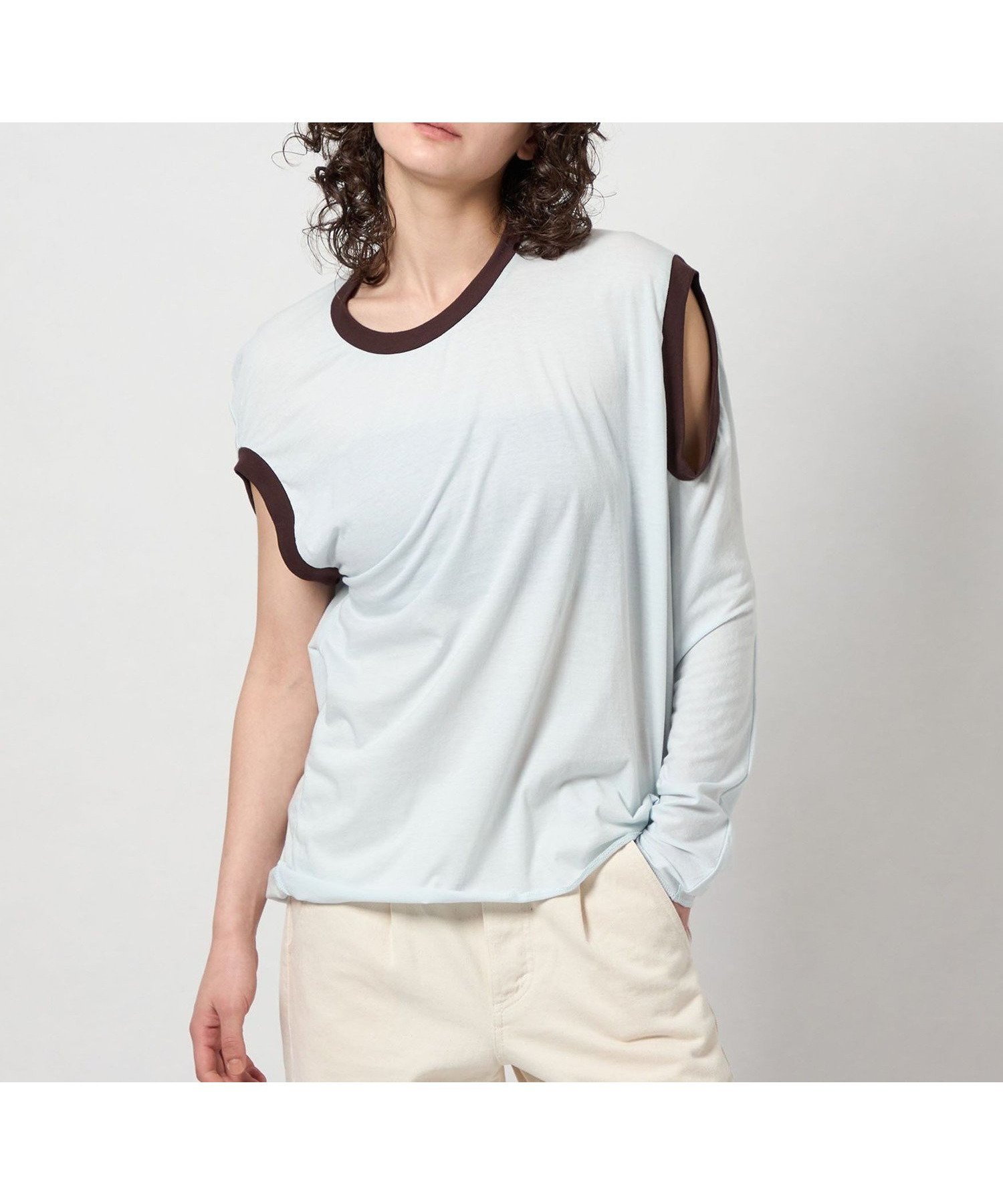 【ビューティ&ユース ユナイテッドアローズ/BEAUTY&YOUTH / UNITED ARROWS】の6(ROKU) ARPHABET Tシャツ -R- インテリア・キッズ・メンズ・レディースファッション・服の通販 founy(ファニー) 　ファッション　Fashion　レディースファッション　WOMEN　トップス・カットソー　Tops/Tshirt　シャツ/ブラウス　Shirts/Blouses　ロング / Tシャツ　T-Shirts　カットソー　Cut And Sew　ドレープ　Drape　ノースリーブ　No Sleeve　ヴィンテージ　Vintage　夏　Summer　LT.BLUE|ID: prp329100004585817 ipo3291000000032516318