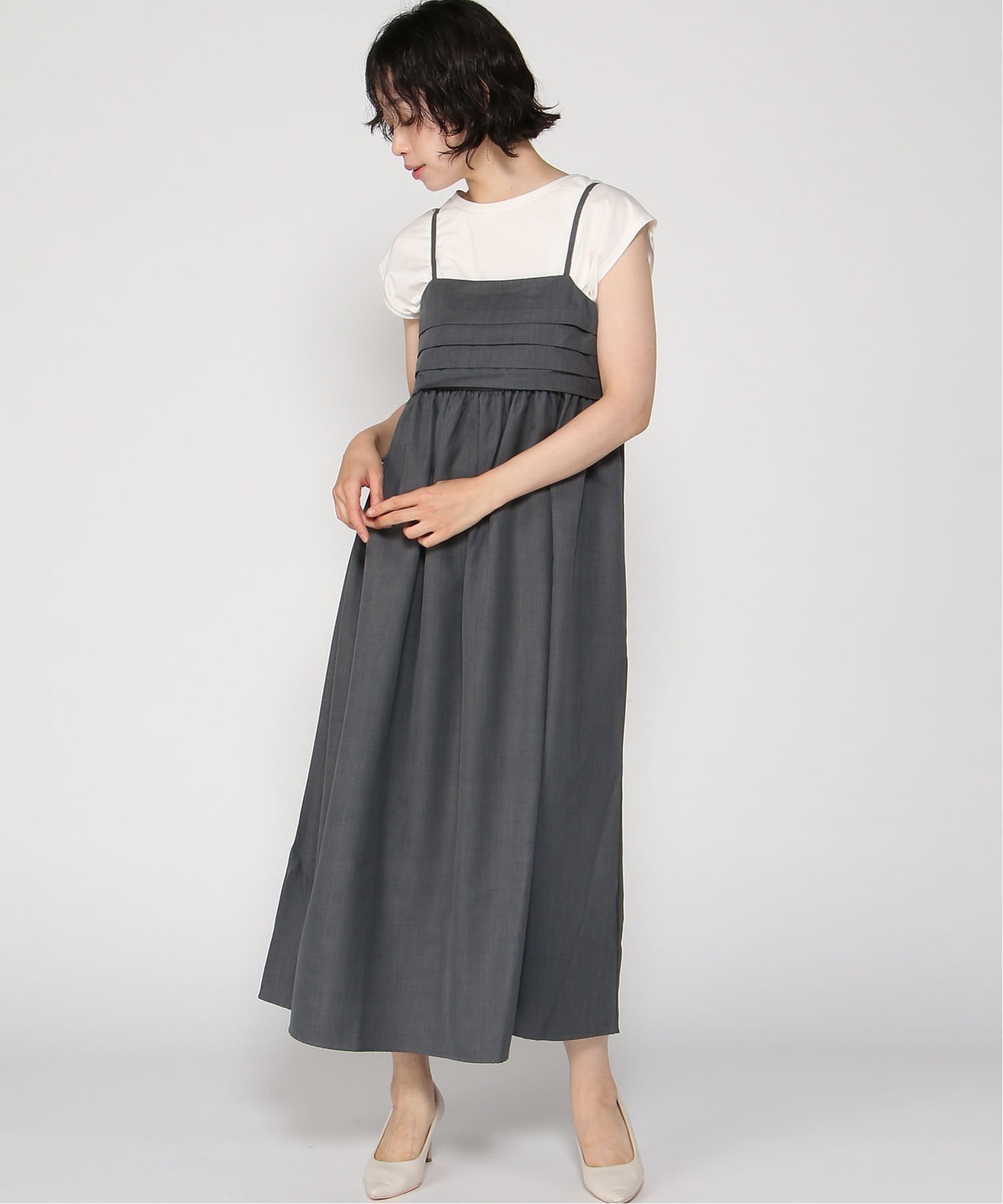【ラナン/Ranan】のRanan/タックデザインキャミワンピ 人気、トレンドファッション・服の通販 founy(ファニー) 　ファッション　Fashion　レディースファッション　Ladies' Fashion Online　ワンピース　Dress　キャミワンピース　No Sleeve Dresses　 other-1|ID: prp329100004586104 ipo3291000000032519256