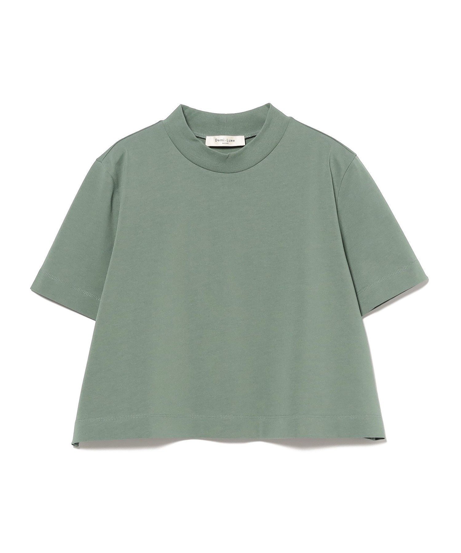 【デミルクス ビームス/Demi-Luxe BEAMS】のモックネック ショート Tシャツ インテリア・キッズ・メンズ・レディースファッション・服の通販 founy(ファニー) 　ファッション　Fashion　レディースファッション　Ladies' Fashion Online　トップス・カットソー　Tops/Tshirt　シャツ/ブラウス　Shirts/Blouses　ロング / Tシャツ　T-Shirts　ショート　Short　バランス　Balance　モックネック　Mock Neck　夏　Summer　MOSS_GREEN|ID: prp329100004586146 ipo3291000000032671811