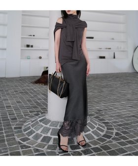 【アニュアンス/anuans】 レースレイヤードサテンナロースカート人気、トレンドファッション・服の通販 founy(ファニー) ファッション Fashion レディースファッション Fashion for Women スカート Skirts ウォッシャブル Machine Washable サテン Satin, Glossy Fabric シンプル Simple, Minimal ダブル Double, Double-Breasted バイアス Bias, Diagonal Cut ビンテージ Vintage, Retro Style レース Lace, Lace Fabric |ID:prp329100004586209