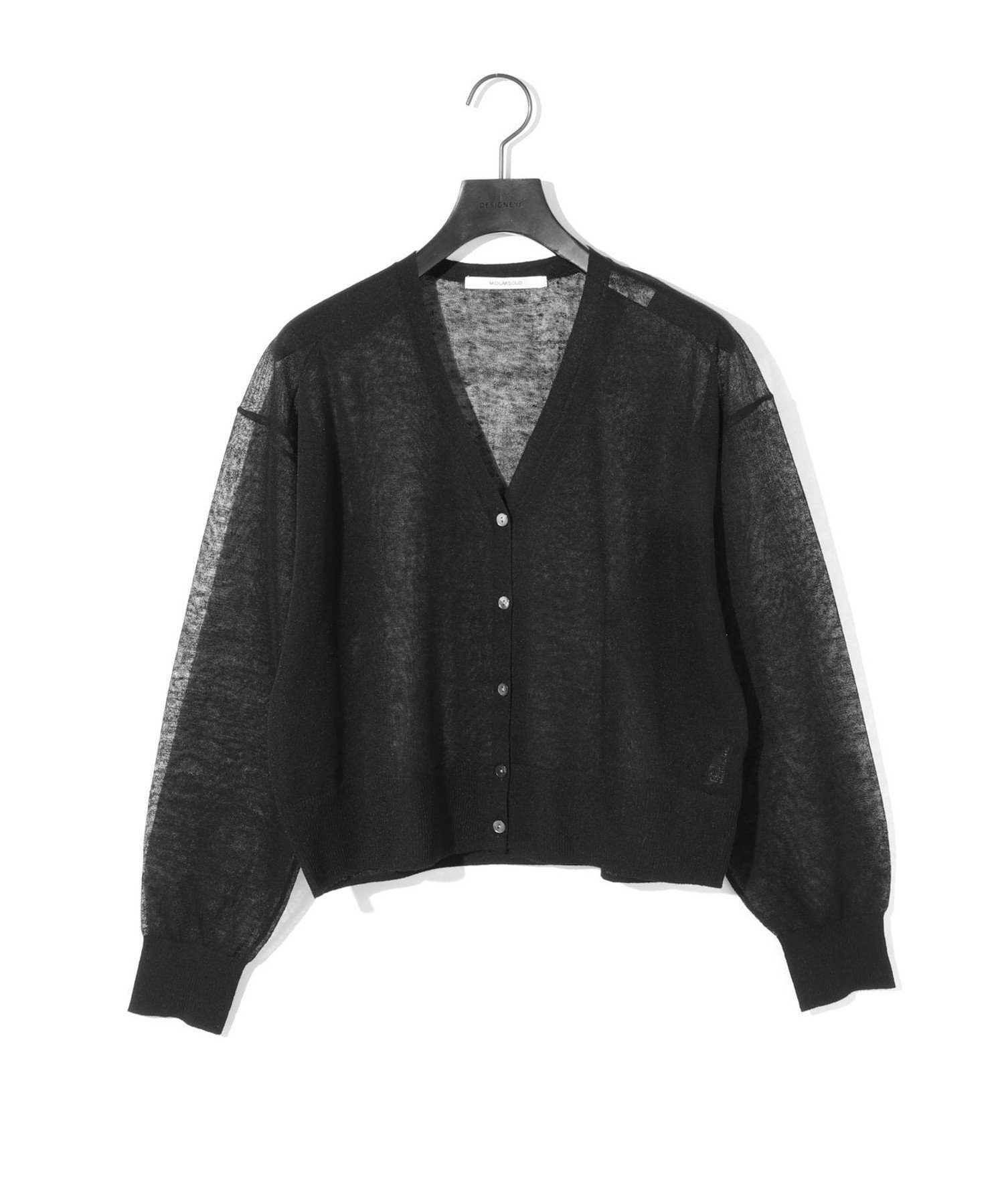 【マーコート/MARcourt】のMIDIUMISOLID for Ladies シアーVネックショートカーディガン インテリア・キッズ・メンズ・レディースファッション・服の通販 founy(ファニー) 　ファッション　Fashion　レディースファッション　Fashion for Women　トップス・カットソー　Cut & Sew Tops　カーディガン・羽織り　Layered Style Cardigans　Vネックトップス　V-Neck Tops / V-Cut Neckline Shirts　サマー　Summer, Summer Style　シアー　Sheer, See-Through　ポケット　Pocket, Pocket Detail　メランジ　Melange, Mixed Yarn　人気　Popular, Best Seller　長袖　Long Sleeve, Full Sleeve　ブラック|ID: prp329100004586290 ipo3291000000032714843
