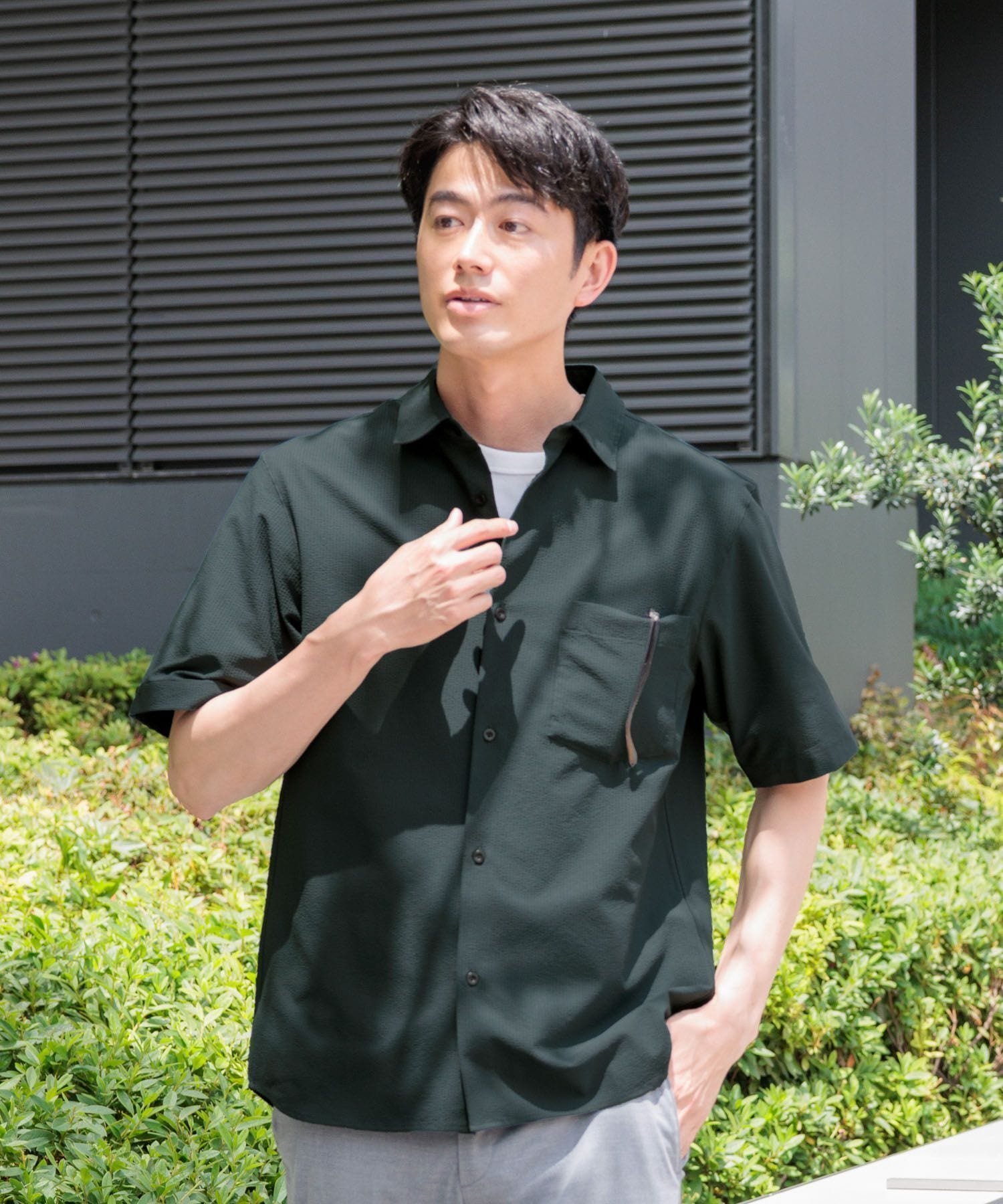 【グローバルワーク/GLOBAL WORK / MEN】の快適サマーシャツ/サッカー/288184 インテリア・キッズ・メンズ・レディースファッション・服の通販 founy(ファニー) 　ファッション　Fashion　メンズファッション　Fashion for Men　おすすめ　Recommended / Our Picks　サッカー　Seersucker, Summer Fabric　サマー　Summer, Summer Style　ストレッチ　Stretch, Stretchy Fabric　レギュラー　Regular, Standard Fit　吸水　Absorbent, Quick-Dry　夏　Summer　グリーン78|ID: prp329100004586293 ipo3291000000032743879