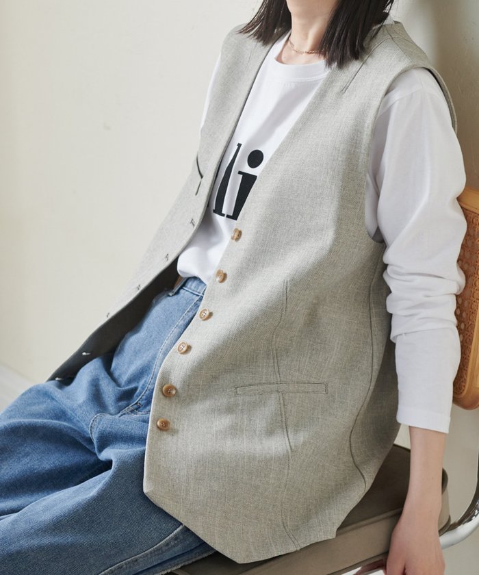 【ラナン/Ranan】のオーバーサイズジレ インテリア・キッズ・メンズ・レディースファッション・服の通販 founy(ファニー) https://founy.com/ ファッション Fashion レディースファッション WOMEN アウター Coat Outerwear トップス・カットソー Tops/Tshirt ベスト/ジレ Gilets/Vests インナー Inner ティアードワンピース Tiered Dress ポケット Pocket マニッシュ Mannish エレガント 上品 Elegant |ID: prp329100004586300 ipo3291000000032520878