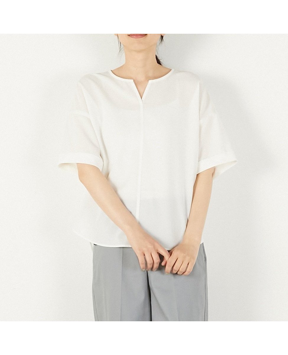 【メルローズ クレール/MELROSE claire】の【ドライジョーゼットスキッパーブラウス】 人気、トレンドファッション・服の通販 founy(ファニー) 　ファッション　Fashion　レディースファッション　Fashion for Women　トップス・カットソー　Cut & Sew Tops　シャツ・ブラウス・オフィスカジュアル　Elegant Blouses & Button-Ups　おすすめ　Recommended / Our Picks　ジョーゼット　Georgette, Semi-Sheer Fabric　スキッパー　Skipper, Open Collar　 other-1|ID: prp329100004586394 ipo3291000000033323402