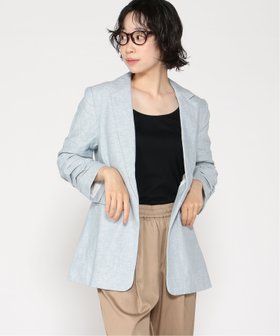 【バナナリパブリック ファクトリーストア/BANANA REPUBLIC FACTORY STORE】のBANANA REPUBLIC FACTORY STORE リネンブレンド ヘリンボーン ヘイデンブレザー 人気、トレンドファッション・服の通販 founy(ファニー) ファッション Fashion レディースファッション Ladies' Fashion Online シャーリング Shirring スタイリッシュ Stylish スリーブ Sleeve ヘリンボーン Herringbone リネン Linen |ID:prp329100004586398