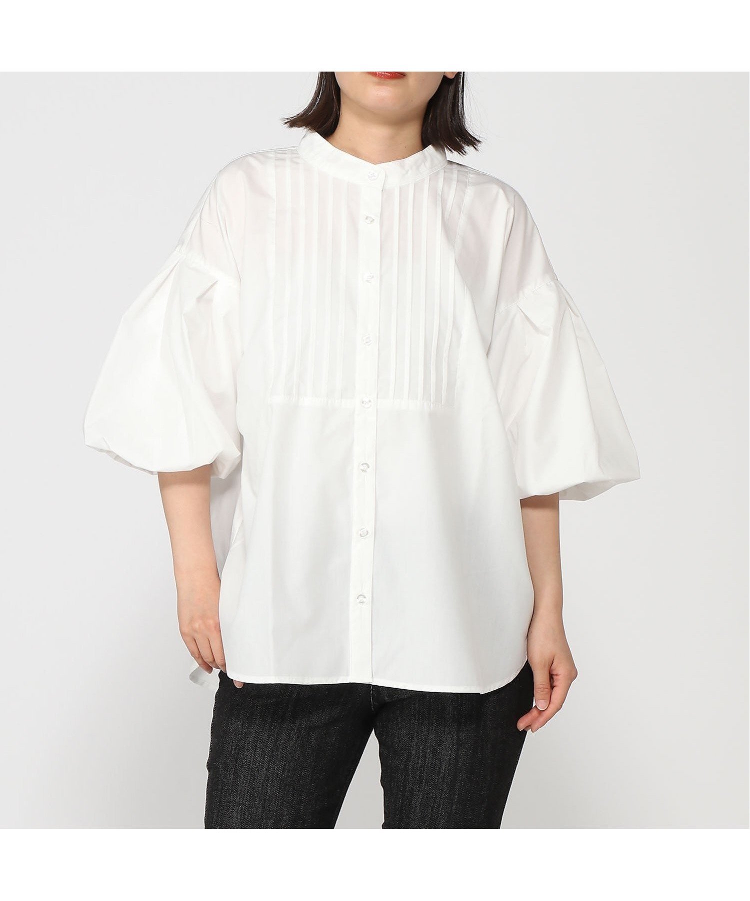【ラナン/Ranan】のボリューム袖タック使いプルオーバー インテリア・キッズ・メンズ・レディースファッション・服の通販 founy(ファニー) 　ファッション　Fashion　レディースファッション　WOMEN　トップス・カットソー　Tops/Tshirt　プルオーバー　Pullover　ストライプ　Stripe　スリーブ　Sleeve　トレンド　Trend　バルーン　Balloon　夏　Summer　無地　Plain Color　オフホワイト|ID: prp329100004586405 ipo3291000000032521650