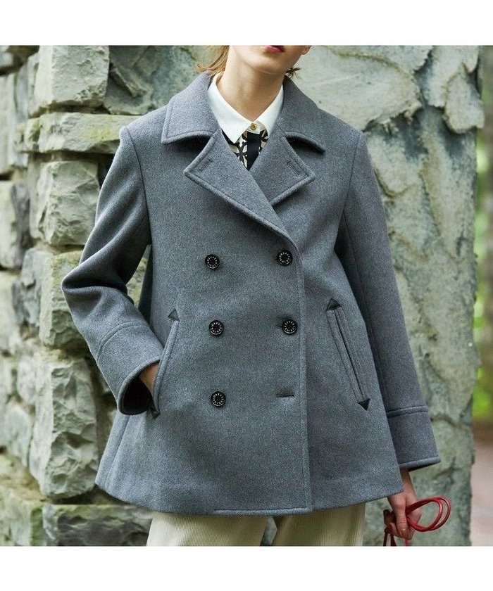 【ドレステリア/DRESSTERIOR】の【SS-Msize】Super140sウールAラインPコート インテリア・キッズ・メンズ・レディースファッション・服の通販 founy(ファニー) https://founy.com/ ファッション Fashion レディースファッション Ladies' Fashion Online アウター Coat Outerwear コート Coats Pコート Pea Coats コンパクト Compact ショート Short ドレス Dress ミドル Middle リュクス Luxe ワイド Wide |ID: prp329100004586416 ipo3291000000032521778