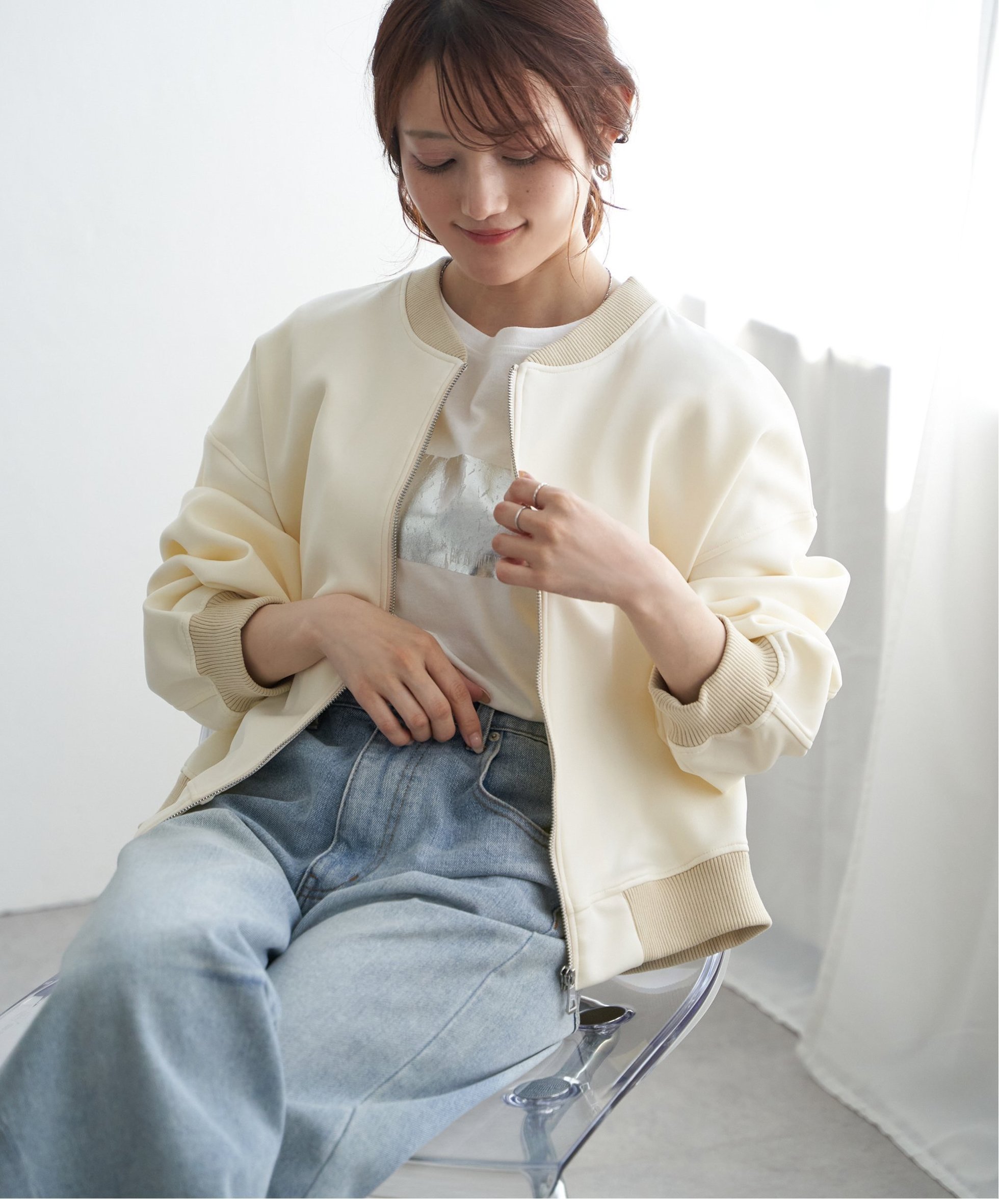 【ノッチ/notch】のダンボールMA-1 インテリア・キッズ・メンズ・レディースファッション・服の通販 founy(ファニー) 　ファッション　Fashion　レディースファッション　Ladies' Fashion Online　アウター　Coat Outerwear　MA-1　MA-1　インナー　Inner　ジャケット　Jacket　スラックス　Slacks　デニム　Denim　ボトム　Bottom　A/W・秋冬　Aw・Autumn/Winter・Fw・Fall-Winter　オフホワイト|ID: prp329100004586419 ipo3291000000032521796