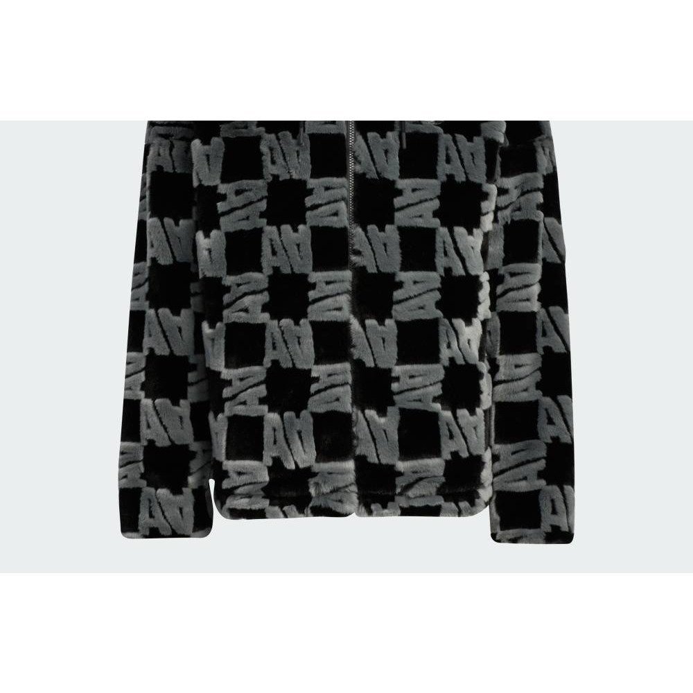 【アディダス/adidas】の【公式】アディダス adidas 総柄プリント ファージャケット インテリア・キッズ・メンズ・レディースファッション・服の通販 founy(ファニー) 　ファッション　Fashion　レディースファッション　Ladies' Fashion Online　アウター　Coat Outerwear　ジャケット　Jackets　グラフィック　Graphic　ジャケット　Jacket　スタンド　Stand　フェイクファー　Faux Fur　プリント　Print　ポケット　Pocket　ライニング　Lining　ブラック|ID: prp329100004586420 ipo3291000000032521807