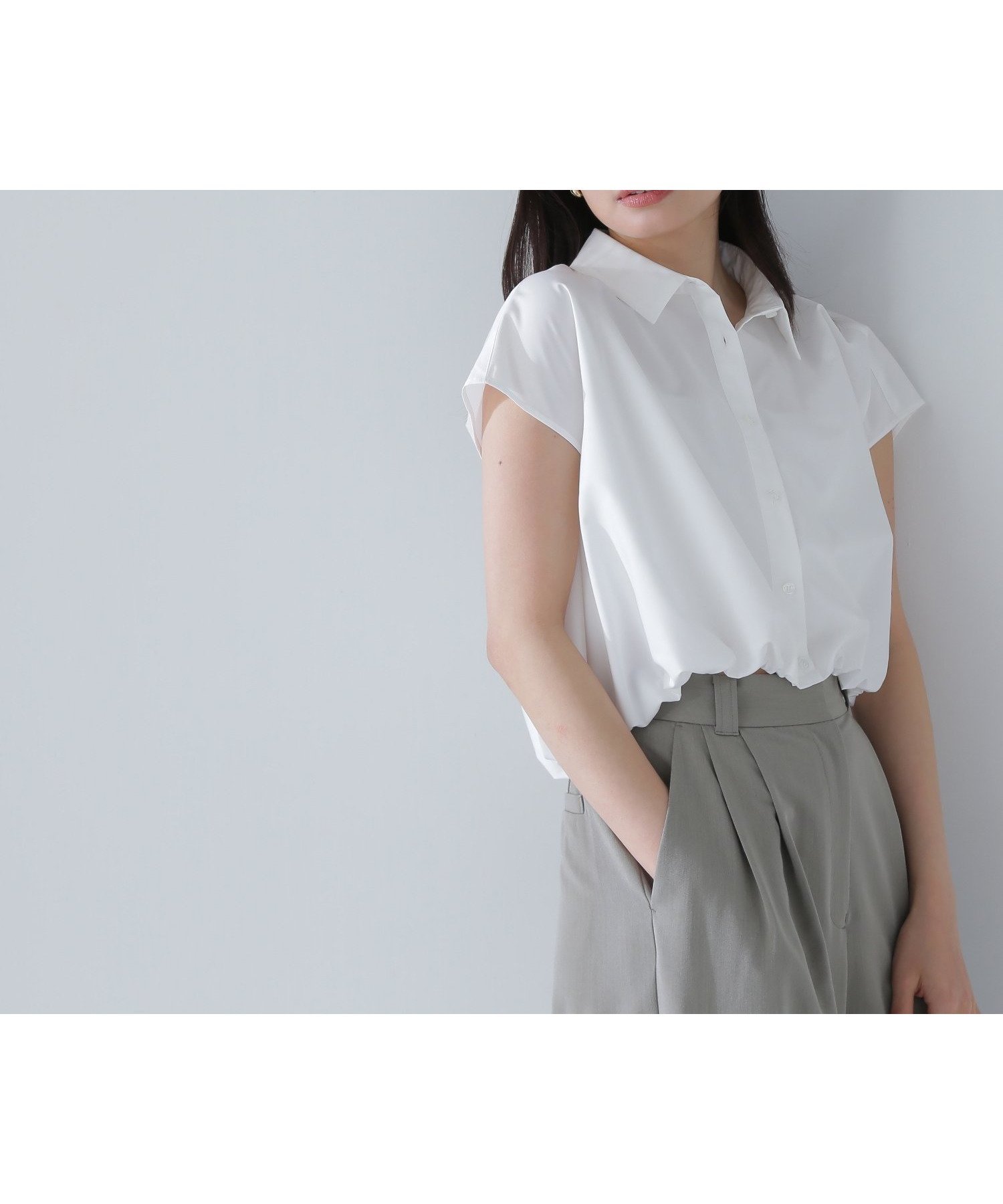 【ナチュラル ビューティー ベーシック/NATURAL BEAUTY BASIC】のクロップドドルマンシャツ インテリア・キッズ・メンズ・レディースファッション・服の通販 founy(ファニー) 　ファッション　Fashion　レディースファッション　WOMEN　トップス・カットソー　Tops/Tshirt　シャツ/ブラウス　Shirts/Blouses　おすすめ　Recommend　ギャザー　Gather　ストレート　Straight　スリーブ　Sleeve　バランス　Balance　バルーン　Balloon　フレンチ　French　ブロード　Broad　リラックス　Relax　ワイド　Wide　オフ1|ID: prp329100004586436 ipo3291000000032521865