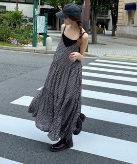 【キャナルジーン/CANAL JEAN】のEl mar 柄ティアードキャミワンピース 人気、トレンドファッション・服の通販 founy(ファニー) ファッション Fashion レディースファッション Fashion for Women ワンピース Dresses キャミソールワンピース Camisole Dresses インナー Innerwear タンク Tank Top, Sleeveless Top デニム Denim, Jeans Material フレア Flare, Flared |ID:prp329100004586799