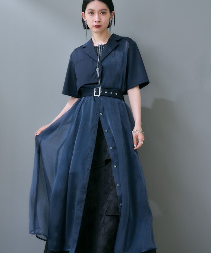 【ハレ/HARE】のジャケットライクシアーワンピース インテリア・キッズ・メンズ・レディースファッション・服の通販 founy(ファニー) https://founy.com/ ファッション Fashion レディースファッション Ladies' Fashion Online アウター Coat Outerwear ジャケット Jackets アシンメトリー Asymmetry シアー Sheer エレガント 上品 Elegant |ID: prp329100004586859 ipo3291000000032527332