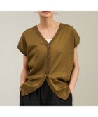 【サロン アダム エ ロペ/SALON adam et rope'】のリネンニットベスト2WAYカーディガン ドライタッチ・洗える カーキ(36)|ID: prp329100004586924 ipo3291000000032736161