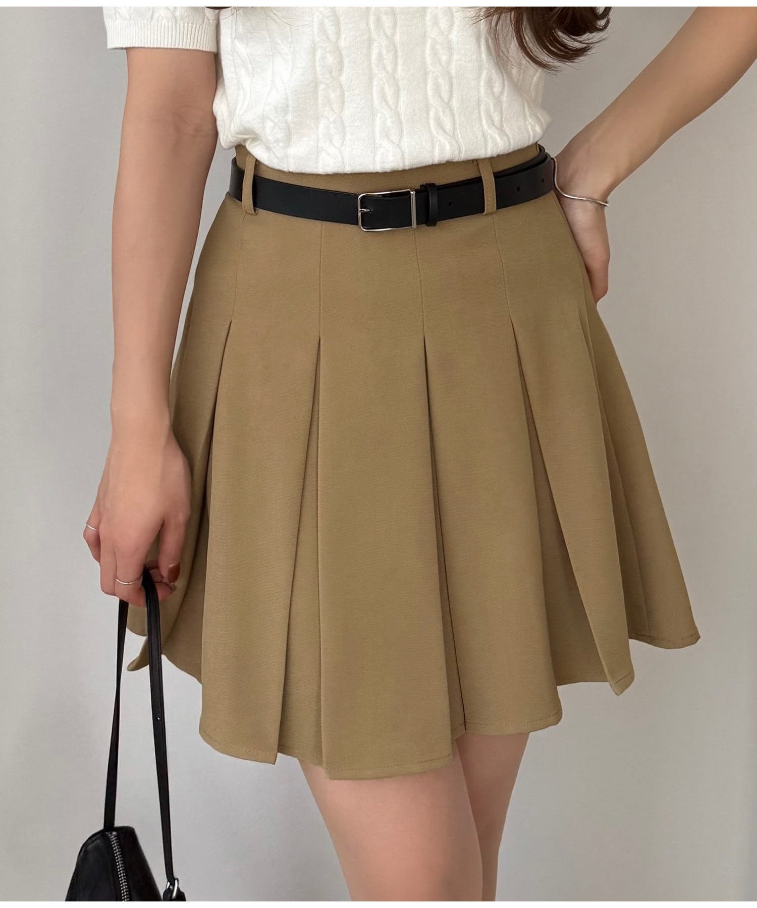 【ジュノア/JUNOAH】のカラウティア プリーツミニスカート インテリア・キッズ・メンズ・レディースファッション・服の通販 founy(ファニー) 　ファッション　Fashion　レディースファッション　Ladies' Fashion Online　スカート　Skirt　ミニスカート　Mini Skirts　プリーツ　Pleats　ミニスカート　Mini Skirt　ベージュ|ID: prp329100004586948 ipo3291000000032655116