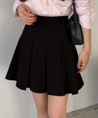 【ジュノア/JUNOAH】のカラウティア プリーツミニスカート ブラック|ID: prp329100004586948 ipo3291000000032655118