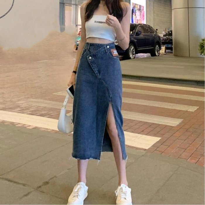 【ミニミニストア/miniministore】のデニムスカート ウエストレイヤード風美脚 インテリア・キッズ・メンズ・レディースファッション・服の通販 founy(ファニー) https://founy.com/ ファッション Fashion レディースファッション Ladies' Fashion Online スカート Skirt デニムスカート Denim Skirts アシンメトリー Asymmetry インディゴ Indigo カットオフ Cut Off ストレート Straight スリット Slit タイトスカート Tight Skirt デニム Denim トレンド Trend ミモレ Mimore 無地 Plain Color |ID: prp329100004586978 ipo3291000000032669843