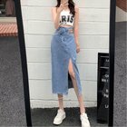 【ミニミニストア/miniministore】のデニムスカート ウエストレイヤード風美脚 サックス|ID: prp329100004586978 ipo3291000000032669845