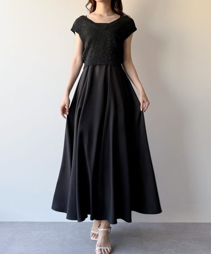 【ジュノア/JUNOAH】のmipiarl ラメニットベスト+バックリボンキャミワンピースset インテリア・キッズ・メンズ・レディースファッション・服の通販 founy(ファニー) https://founy.com/ ファッション Fashion レディースファッション Ladies' Fashion Online アウター Coat Outerwear ワンピース Dress キャミワンピース No Sleeve Dresses アクリル Acrylic |ID: prp329100004586979 ipo3291000000032528391