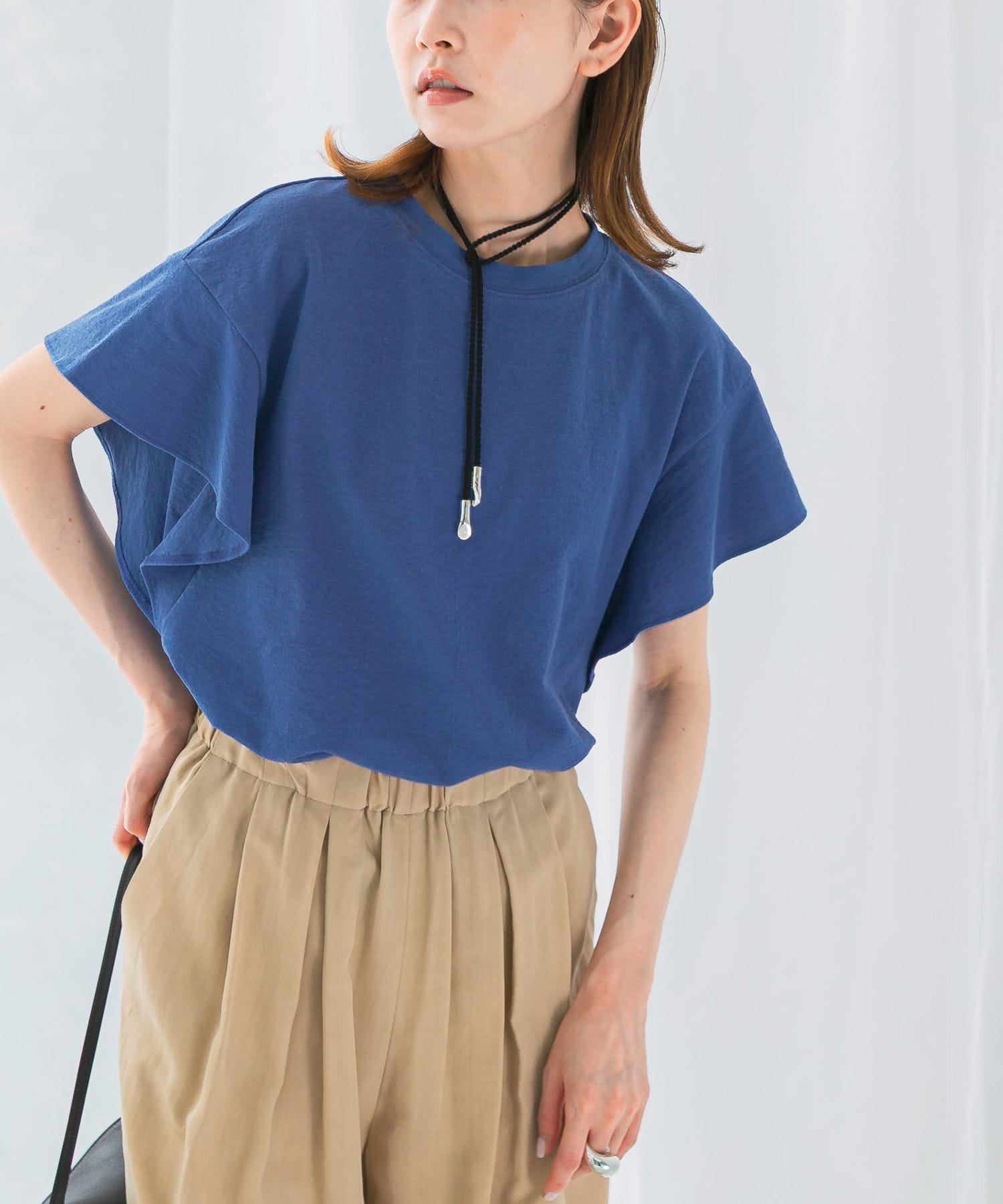 【アーバンリサーチ ロッソ/URBAN RESEARCH ROSSO】のUVカットフレアスリーブカットソー インテリア・キッズ・メンズ・レディースファッション・服の通販 founy(ファニー) 　ファッション　Fashion　レディースファッション　Fashion for Women　トップス・カットソー　Cut & Sew Tops　カットソー・ベーシックTシャツ　Cut-and-Sewn Tops / Stretch Tees & Basics　2025年　2025　2025春夏・S/S　Spring/Summer 2025 SS25　カットソー　Cut and Sewn Top　スリーブ　Sleeve, Long Sleeve / Short Sleeve　フレア　Flare, Flared　リゾート　Resort, Vacation Style　エレガント 上品　Elegant　夏　Summer　S/S・春夏　SS, Spring/Summer, Warm Season　ビジネス 仕事 通勤　Business / Work / Commuting　blue|ID: prp329100004586981 ipo3291000000033631477