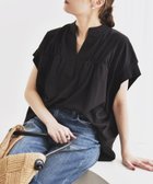 【シップス フォー ウィメン/SHIPS】のquaranciel 手洗い可能 ギャザー スキッパー バンドカラー プルオーバー ブラック|ID: prp329100004587049 ipo3291000000032697878