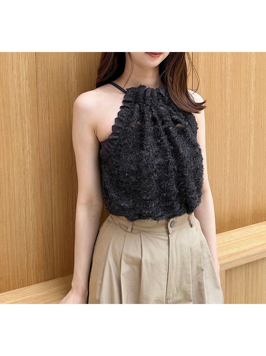 【スナイデル/SNIDEL】のホルターカットプルオーバー インテリア・キッズ・メンズ・レディースファッション・服の通販 founy(ファニー) 　ファッション　Fashion　レディースファッション　Ladies' Fashion Online　トップス・カットソー　Tops/Tshirt　プルオーバー　Pullover　アイレット　Eyelet　インナー　Inner　ウェーブ　Wave　シアー　Sheer　シフォン　Chiffon　ツイード　Tweed　デニム　Denim　フリル　Frills　リボン　Ribbon　レース　Race　ロマンティック　Romantic　おすすめ　Recommend　DGRY[008]|ID: prp329100004587082 ipo3291000000032529446