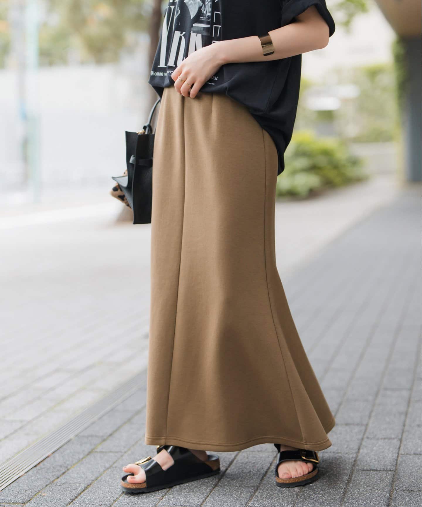 【スピック&スパン/Spick & Span】のジャージフレアスカート インテリア・キッズ・メンズ・レディースファッション・服の通販 founy(ファニー) 　ファッション　Fashion　レディースファッション　Ladies' Fashion Online　スカート　Skirt　Aライン/フレアスカート　Flared A-Line Skirts　おすすめ　Recommend　カットソー　Cut And Sew　シンプル　Simple　ジャージ　Jersey　スウェット　Sweat　ストレッチ　Stretch　フレア　Flare　秋　Autumn/Fall　カーキ|ID: prp329100004587128 ipo3291000000032529662
