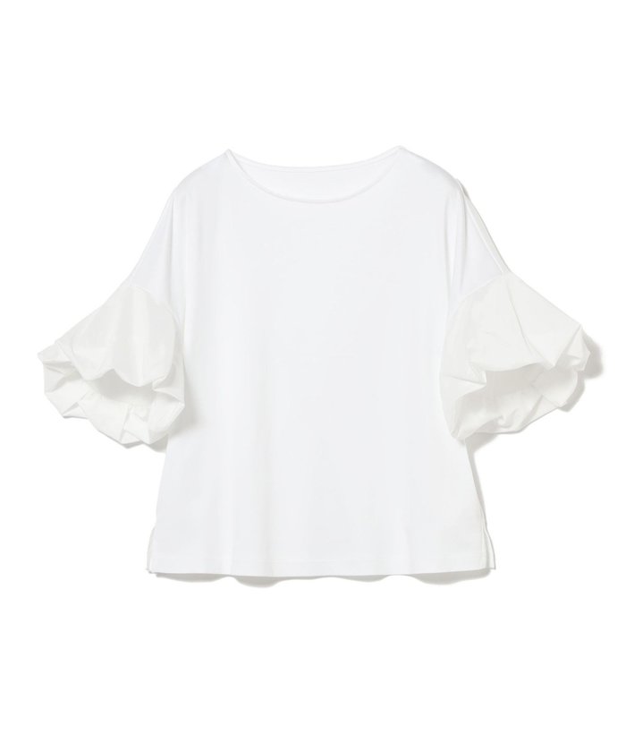 【デミルクス ビームス/Demi-Luxe BEAMS】のコンビネーション バルーンスリーブ プルオーバー インテリア・キッズ・メンズ・レディースファッション・服の通販 founy(ファニー) https://founy.com/ ファッション Fashion レディースファッション Fashion for Women トップス・カットソー Cut & Sew Tops カジュアルプルオーバー・ニットトップス Pullovers & Knit Tops / Casual Pullovers おすすめ Recommended / Our Picks シルク Silk, 100% Silk シンプル Simple, Minimal スラックス Slacks, Dress Pants スリーブ Sleeve, Long Sleeve / Short Sleeve デニム Denim, Jeans Material バルーン Balloon, Balloon Silhouette フェミニン Feminine, Girly |ID: prp329100004587141 ipo3291000000032726049