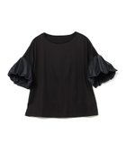 【デミルクス ビームス/Demi-Luxe BEAMS】のコンビネーション バルーンスリーブ プルオーバー 人気、トレンドファッション・服の通販 founy(ファニー) ファッション Fashion レディースファッション Fashion for Women トップス・カットソー Cut & Sew Tops カジュアルプルオーバー・ニットトップス Pullovers & Knit Tops / Casual Pullovers おすすめ Recommended / Our Picks シルク Silk, 100% Silk シンプル Simple, Minimal スラックス Slacks, Dress Pants スリーブ Sleeve, Long Sleeve / Short Sleeve デニム Denim, Jeans Material バルーン Balloon, Balloon Silhouette フェミニン Feminine, Girly thumbnail BLACK|ID: prp329100004587141 ipo3291000000032726052