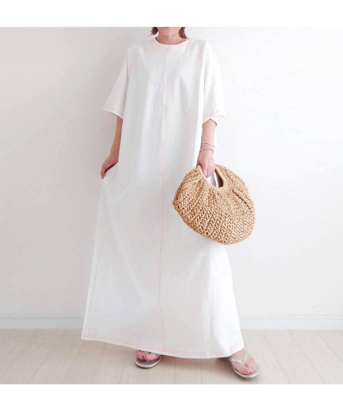 【コーナーズ/CORNERS】の【CORNERS by yui】配色ステッチラグランTシャツワンピース インテリア・キッズ・メンズ・レディースファッション・服の通販 founy(ファニー) https://founy.com/ ファッション Fashion レディースファッション Ladies' Fashion Online ワンピース Dress シャツワンピース Shirt Dresses 夏 Summer 定番 Standard |ID: prp329100004587167 ipo3291000000032623316