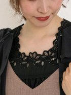 【サマンサモスモス/Samansa Mos2】の【接触冷感】スクエアネックレースノースリーブ ブラック|ID: prp329100004587192 ipo3291000000033519815