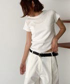 【キャナルジーン/CANAL JEAN】のHARING コンパクトTシャツ 人気、トレンドファッション・服の通販 founy(ファニー) ファッション Fashion レディースファッション Fashion for Women トップス・カットソー Cut & Sew Tops シャツ・ブラウス・オフィスカジュアル Elegant Blouses & Button-Ups ロングTシャツ・Tシャツ Longline T-Shirts & Tees おすすめ Recommended / Our Picks インナー Innerwear コンパクト Compact, Small Size シンプル Simple, Minimal thumbnail ホワイト|ID: prp329100004587199 ipo3291000000033593362