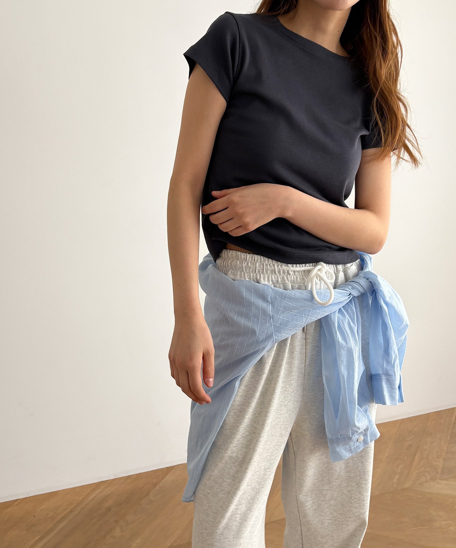 【キャナルジーン/CANAL JEAN】のHARING コンパクトTシャツ インテリア・キッズ・メンズ・レディースファッション・服の通販 founy(ファニー) 　ファッション　Fashion　レディースファッション　Fashion for Women　トップス・カットソー　Cut & Sew Tops　シャツ・ブラウス・オフィスカジュアル　Elegant Blouses & Button-Ups　ロングTシャツ・Tシャツ　Longline T-Shirts & Tees　おすすめ　Recommended / Our Picks　インナー　Innerwear　コンパクト　Compact, Small Size　シンプル　Simple, Minimal　ネイビー|ID: prp329100004587199 ipo3291000000033593365