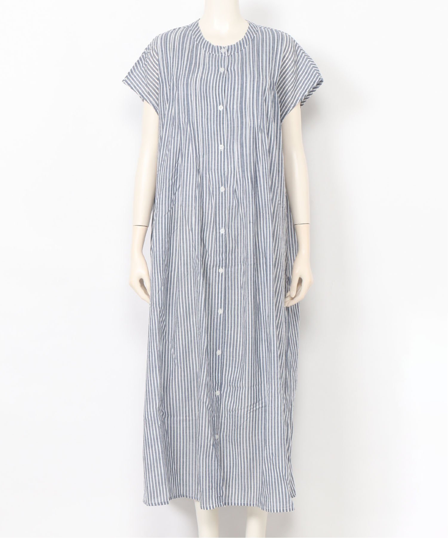 【その他のブランド/Other】のmitis/ストライプフレンチスリーブタックワンピース 人気、トレンドファッション・服の通販 founy(ファニー) 　ファッション　Fashion　レディースファッション　Fashion for Women　ワンピース　Dresses　シンプル　Simple, Minimal　ストライプ　Stripe, Striped Pattern　スリーブ　Sleeve, Long Sleeve / Short Sleeve　フレンチ　French, French Style　 other-1|ID: prp329100004587238 ipo3291000000033039105