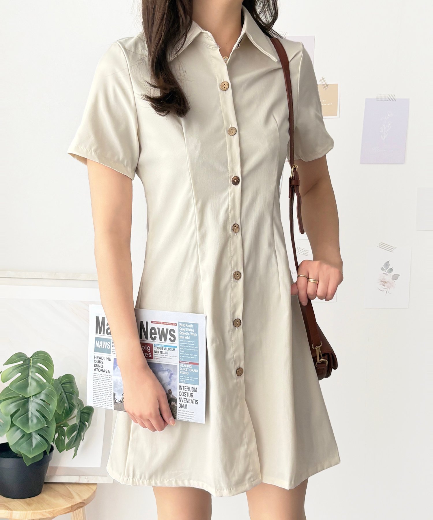 【アミュレット/Amulet】の【Dewlily】半袖ミニシャツワンピース 人気、トレンドファッション・服の通販 founy(ファニー) 　ファッション　Fashion　レディースファッション　Ladies' Fashion Online　ワンピース　Dress　シャツワンピース　Shirt Dresses　アクセサリー　Accessories　シェイプ　Shape　スニーカー　Sneakers　エレガント 上品　Elegant　半袖　Short Sleeve　夏　Summer　 other-1|ID: prp329100004587255 ipo3291000000032531517