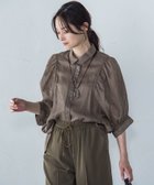 【ロートレ アモン/LAUTRE AMONT】の【WEB限定】シアースリーブギャザーカラーブラウス≪手洗い可能≫ ブラウン|ID: prp329100004587288 ipo3291000000032659498